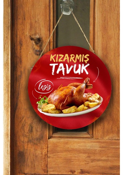 Kızarmış Tavuk Salonu Duvar, Kapı, Tek Taraflı Askılı Karşılama Tabelası, Tavuk Çevirme Dükkanı Süsü