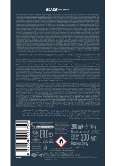 Blade Cool Fresh Erkek Deodorant 4x200 Ml