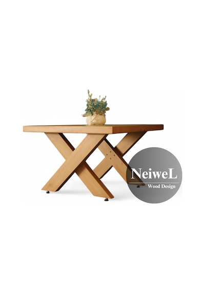 Neiwel Coel Doğal Ahşap Sehpa-70-70 Açık Ceviz