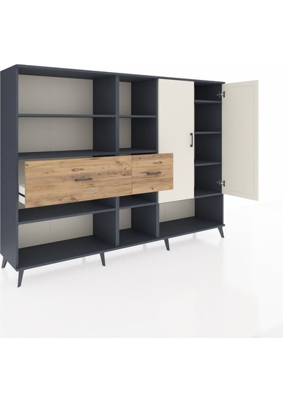 Hyperion Dolap 10 Raflı 2 Çekmeceli 2 Kapaklı 220x44x163 Antrasit Antrasit-aytaşı/çam Hyperion Dolap 10 Raflı 2 Çekmeceli 2 Kapaklı 220x44x163 Antrasit Antrasit-aytaşı/çam