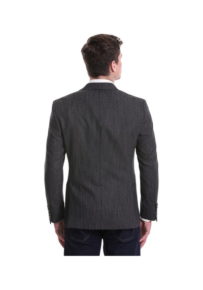 Hatemoğlu Lacivert Slim Fit Mono Yaka Klasik Ceket