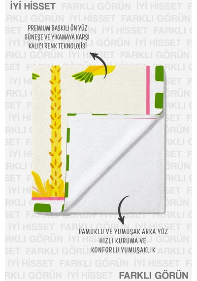 Tropikal Palmiye Kuş Figürlü Plaj Havlusu - Bohem Akdeniz Sarı Yeşil Hızlı Kuruyan Mikrofiber Havlu Köpük Menekşe Tropikal Palmiye Kuş Figürlü Plaj Havlusu - Bohem Akdeniz Sarı Yeşil Hızlı Kuruyan Mikrofiber Havlu Köpük Menekşe