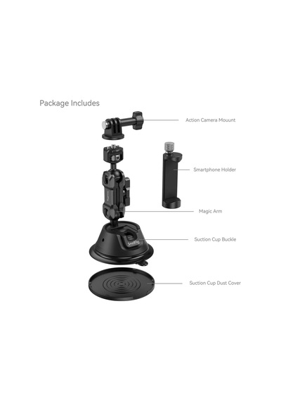 Smallrig Sc-1k 4275 Aksiyon Kamera/cep Telefonu İçin Vantuz Montaj Kiti Siyah