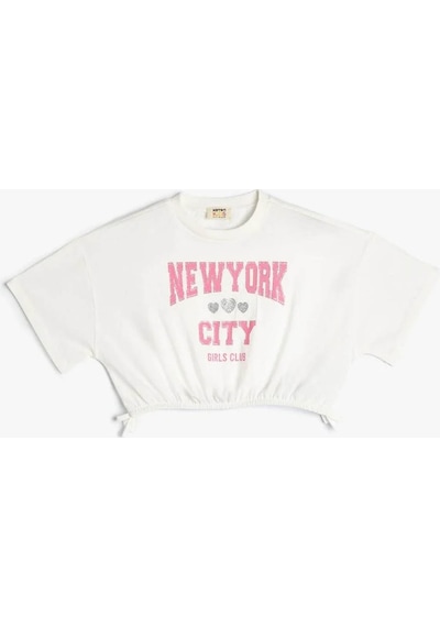 Koton Kız Çocuk T-shirt Ekru 4skg10086ak 24yy59000198 Y5915 Ekru