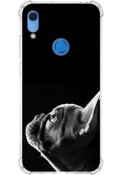 Huawei Y6s Uyumlu Köpek 1 Baskılı Şeffaf Köşe Korumalı Antişok Kılıf
