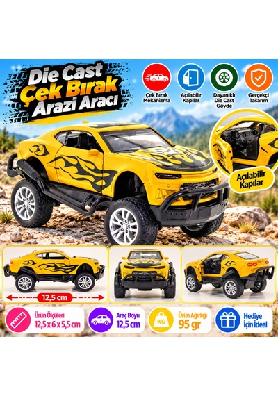 Die Cast Çek Bırak Sarı Arazi Aracı Adet Fiyatıdır Nhr