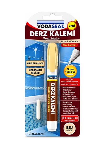 10 Adet Bej Derz Kalemi Su Bazlı - Kokusuz Yedek Uç 5468