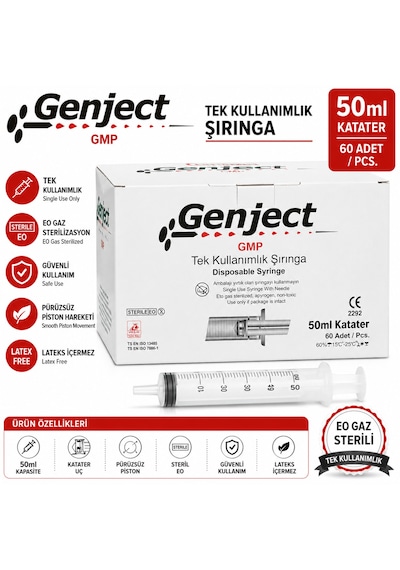 Genject 50 Ml Beslenme Katater Enjektörü 60 Adet