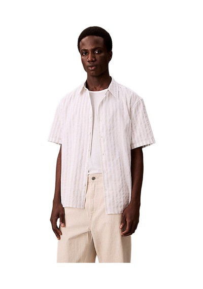 Calvin Klein Lv04lb275g Ss Supima Chest Emb Erkek Gömlek Beyaz