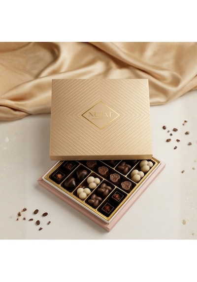 Nutat 300g Spesiyal Hediye Çikolatası - Leblebi Dolgulu & Karışık Aroma Gurme Seçkiseçki/pastel