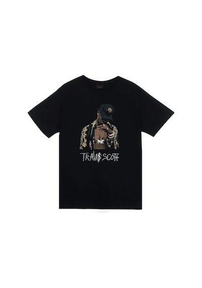 Stoned&Fame Unisex Siyah Astraworld Travis Scott Baskılı T-shirt SIYAH