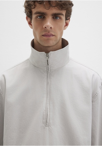 Mavi - Yarı Fermuarlı Kanguru Cepli Gri Sweatshirt 0211684-70074 Gri