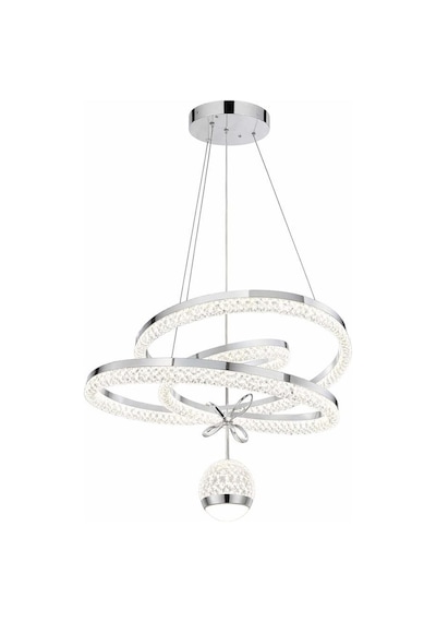 Eray Aydınlatma 6011-500 Tek Toplu Krom Led Avize Gümüş