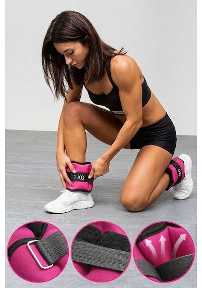 Spor Byfit 1 Kg x 2 Adet Pembe El veya Ayak Bileği Ağırlığı Pembe