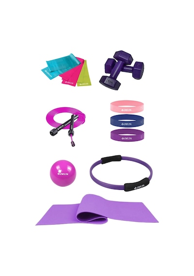 6 Mm Minderli Pilates Seti 12 Parça Evde Spor Ve Pilates Seti Mor