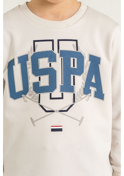 U.S. Polo Assn. Erkek Çocuk Baskılı Beyaz Uzun Kol Eşofman Takımı Us2618-c-v3 Us2618-c-v3