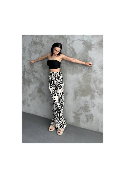 Asur Boutique Asur Butik Kadın Dokuma Viskon Palazzo Pantolon Siyah