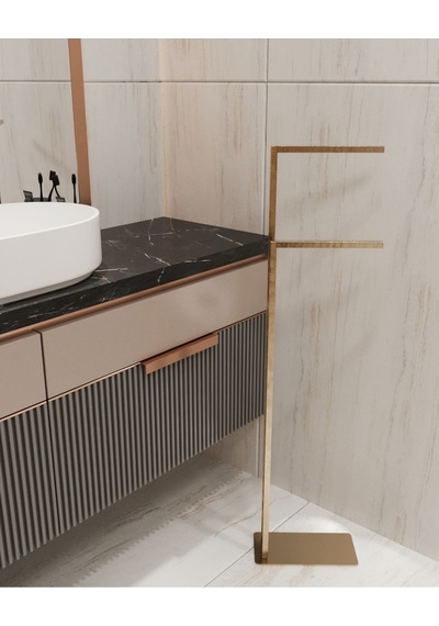 Aju Havluluk Kağıt Havlu Askısı Gold Metal Malzeme Kurulum Gerektirmez Devrilmez Banyo Düzenleyici Gold