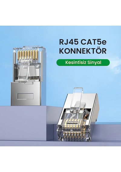 Veggieg Cat5e Metal Rj45 Jack Ethernet Konnektörü Altın Kaplama 102 Adet