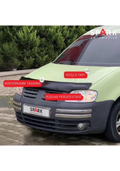 Volkswagen Caddy 2004-2010 Yıl Aralığı Uyumlu Kaput Rüzgarlığı 3mm Siyah