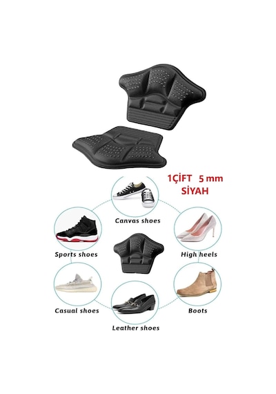 Bunyon 5 Mm Unisex Ortopedik Spor Ayakkabı Topuk Vurma Önleyici Daraltma Kumaş Topuk Koruyucu Yastığı Pedi