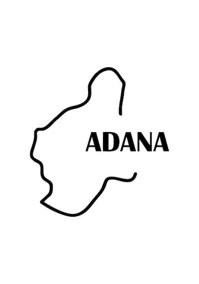 Adana Harita Araba Sticker 17x17 Cm Siyah
