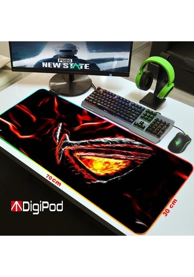 Digipod Rgb Oyuncu Mousepad Rgb Gaming Oyuncu Mouse Pad Kaymaz Taban 70 X 30 4mm