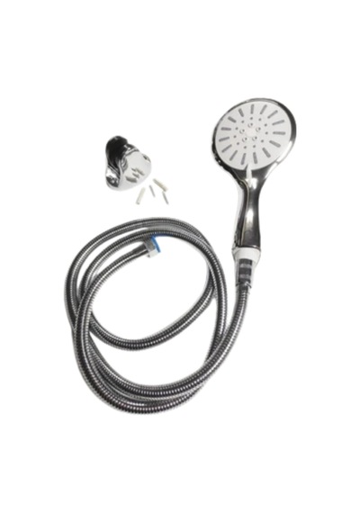Hubrendy Tekno Krem Duş Başlığı Seti 4 Kademeli El Duşu Spiral Hortumlu Banyo Seti Diğer