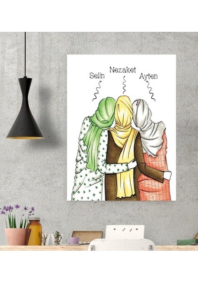 Kişiye Özel Türbanlı Karikatürlü Afiş Poster (50 X 70 Cm.) 42784