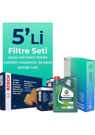 Bosch Isuzu D-Max 1.9 Filtre Bakım Seti Castrol Motor Yağlı (2017-2023) 5 Li