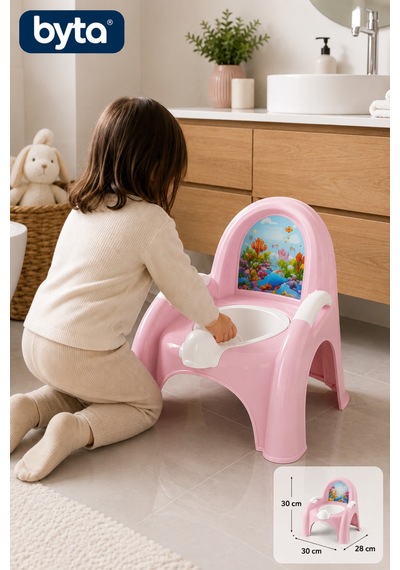 Çocuk Lazımlığı Ergonomik Bebek Tuvalet Eğitim Oturağı Çıkarılabilir Hazneli Mavi 12 Ay+ Pembe