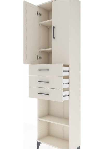 Arges Dolap 4 Raflı 3 Çekmeceli 2 Kapaklı 60x30x221 Aytaşı-ay... Aytaşı