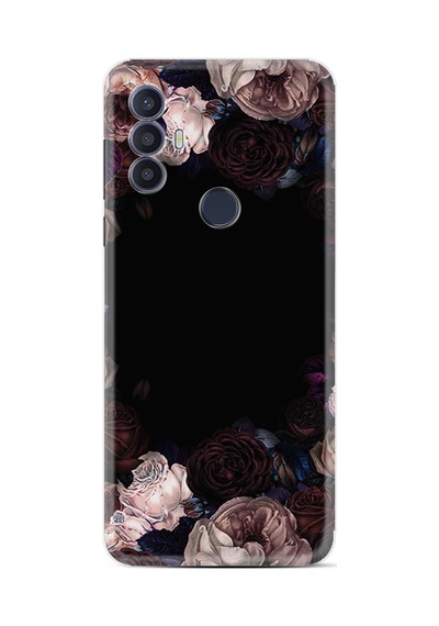 Tcl 30 Se Kılıf Resimli Desenli Silikon Platinium Series Dark Flowers 1906