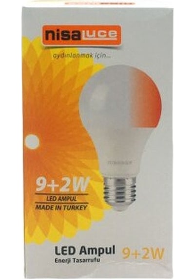 Nisaluce Eamp-074/bk 9+2w E27 Beyaz-kırmızı Led Ampul 5570