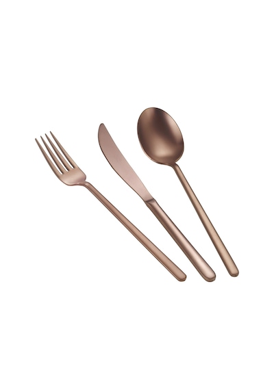 Arsel Lotus Titanyum Mat Rose Gold Yemek Bıçağı Mat Bakır Renk 304 Kalite 4mm Kalınlık 6'lı Gümüş