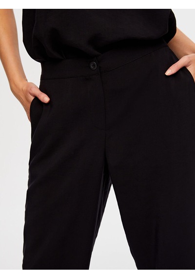 Faik Sönmez Arka Beli Lastikli Straıght Fıt Modallı Pantolon W26pnt012 Uw26pnt01210 Siyah