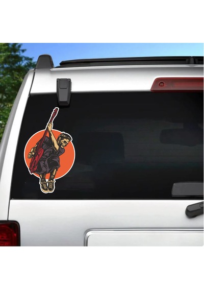 Gitar Çalan Zombi Sticker - Araba Oto Motosiklet Cam Kask Sticker - 00039 60X36 Cm