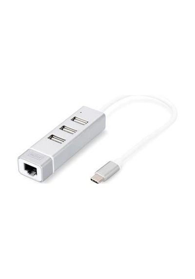 Digitus Da-70253 Usb Type-c 3-port Hub + Fast Ethernet Lan Adapter Kdo