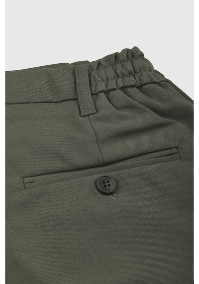 Rizzup Erkek Haki Likralı Beli Lastikli & İpli Dar Kesim Şık Kumaş Pantolon 2600572