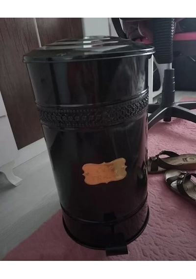 Pedallı Metal Galvaniz Mutfak Banyo Kapaklı Çöp Kovası 30 Lt Siy Metal - Siyah