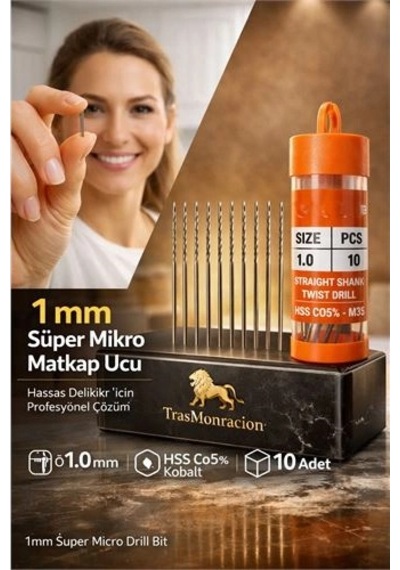 Mey İthalat 1 Mm Süper Mikro İnce Hss Kobalt Mikro Matkap Ucu Seti 10'lu 723194