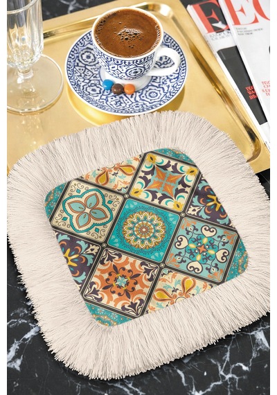 Oriental Lüks Mozaik Saçaklı Sunum Peçetesi - Akdeniz Bohem Mint Yeşili Bardak Altlığı Mendil Canlı Arduvaz Gri Oriental Lüks Mozaik Saçaklı Sunum Peçetesi - Akdeniz Bohem Mint Yeşili Bardak Altlığı Mendil Canlı Arduvaz Gri