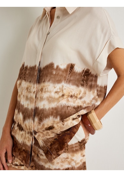 Koton Koton X Şahika Ercümen - Keten Karışımlı Gömlek Batik Desenli Kısa Kollu Kahverengi Desenli 4sak60193ew Kahverengi Desenli Koton Koton X Şahika Ercümen - Keten Karışımlı Gömlek Batik Desenli Kısa Kollu Kahverengi Desenli 4sak60193ew Kahverengi Desenli