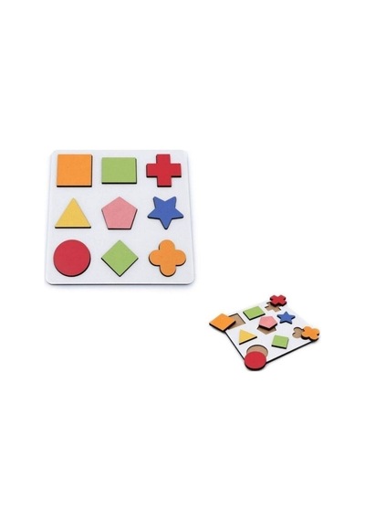 Doğal Ahşap Eğitici Oyuncak Yıldız Geometrik Şekiller Renkli Bultak