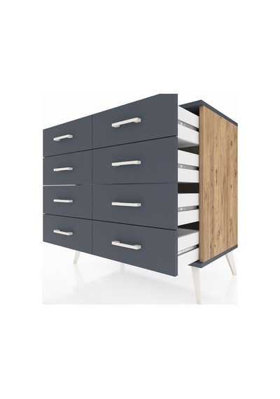 Hyperion Şifonyer 8 Çekmeceli 88x44x80 Çam-antrasit Antrasit Hyperion Şifonyer 8 Çekmeceli 88x44x80 Çam-antrasit Antrasit