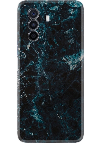 Huawei Nova Y70 Kilif Resimli Silikon Blue Mix Mermer 1377 552974622