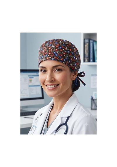 Cerrahi Bone Yıkanabilir Kumaş Desenli Lastikli Doktor Hemşire Hastane Bonesi Unisex Bej Bej
