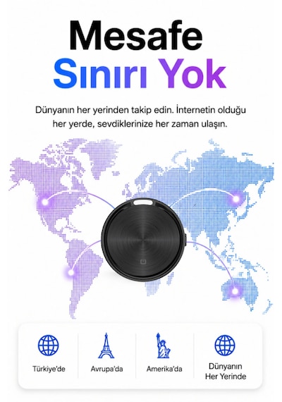 Okam Tag Apple iOS  & Android Uyumlu Airtag Akıllı Gps  Siyah 1