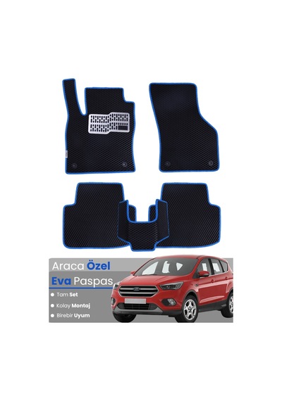 Ford Kuga 2 2013-2019 Uyumlu Eva Paspas Tam Set Araca Özel,su Geçirmez,kolay Montaj 750