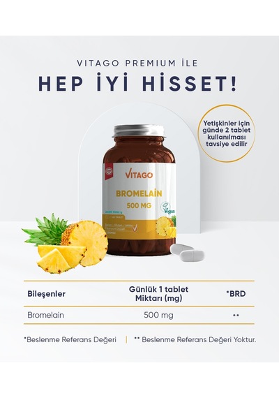 Vitago Bromelain 500 MG 60 Tablet